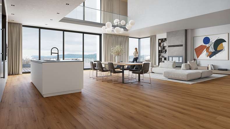planeo Vinyle à clic rigide - HOMEtec Pro 50 IXPE Natural Field Oak | Isolation phonique intégrée (RP-G50-4)