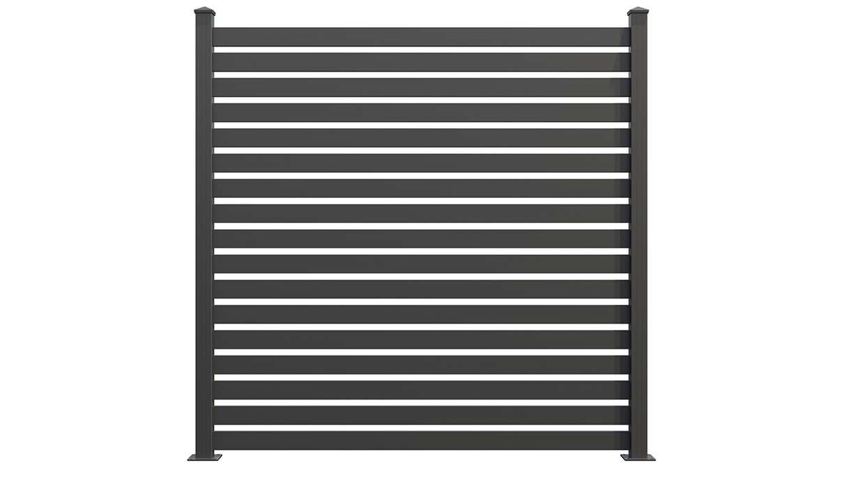planeo Gardence Metallic Edge - Clôture de jardin en aluminium Carré Anthracite | DB703