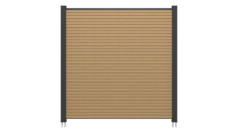planeo LINEA - WPC CoEx Clôture à emboîter rhombique sable 176 x 183 cm