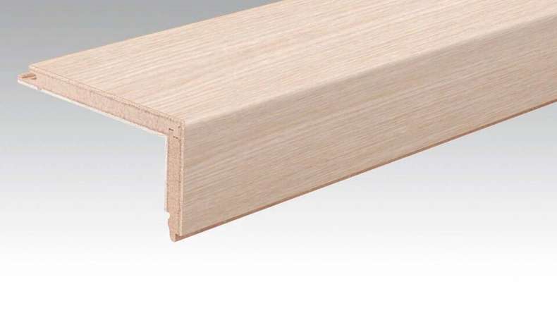 Profilé de nez de marche MEISTER en parquet Profilé en L Chêne authentique cérusé blanc 9003