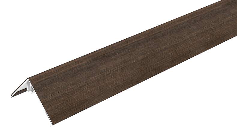 planeo LINEA - Profilé d'angle extérieur en aluminium CoEx, couleur Ipe brun, 3000 x 66 x 66 mm