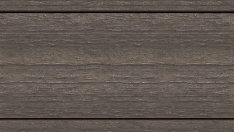 planeo MAXLine Antik - Planche de terrasse WPC CoEx gainée XL massif - brun foncé 3m rustique structuré/lisse brossé