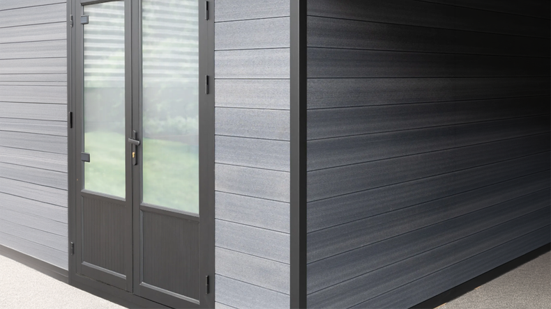 Abri de jardin planeo WPC à toit en appentis XXL - Anthracite 560 x 288 cm