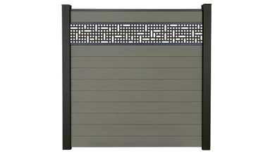 planeo Gardence Strong - Clôture à emboîter BPC Mesh Gris 180 x 180 cm