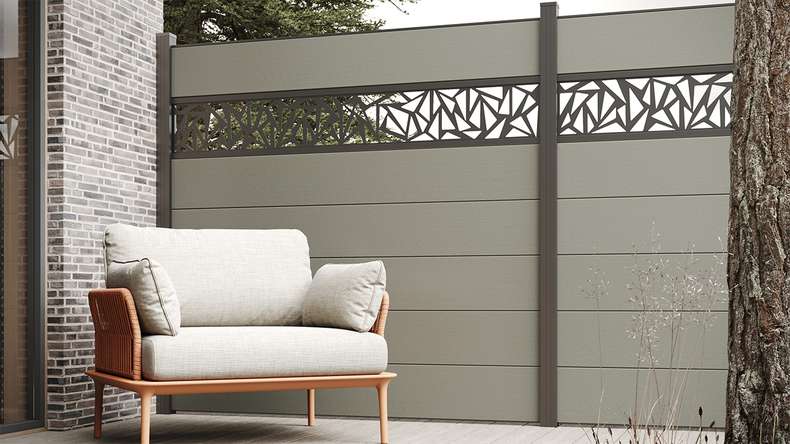 planeo Gardence Strong XL - Clôture composite à emboîter gris