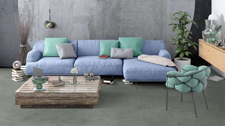 Gerflor Sol PVC clipsable - Virtuo 55 Rigid Acoustic Tavla Green | isolation phonique intégrée (39071452)