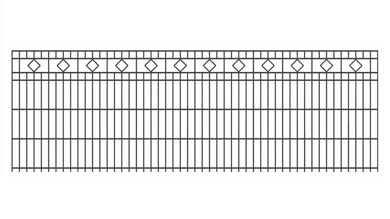 planeo Clôture décorative à double barre Carré 6/6/6 RAL 7016 Anthracite