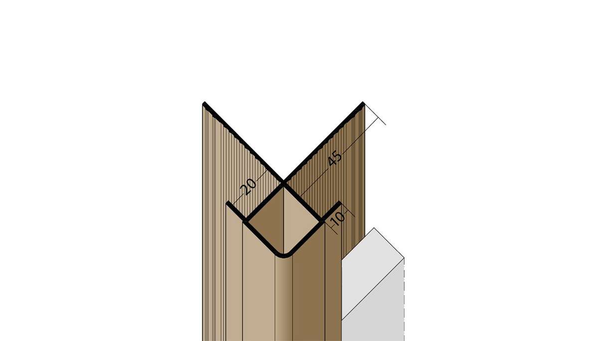 planeo protect profilé d'angle extérieur - KA 20mm logement 5000mm blanc