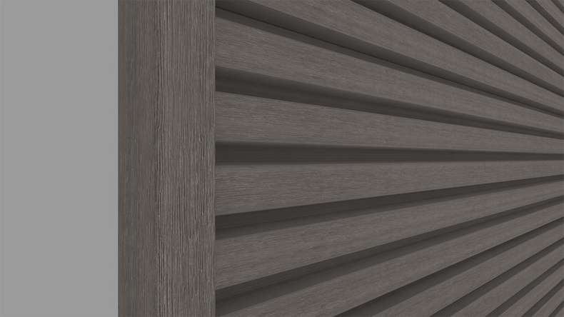 planeo LINEA Slim - Bardage de façade en WPC CoEx, gris foncé, 2900 x 215 mm