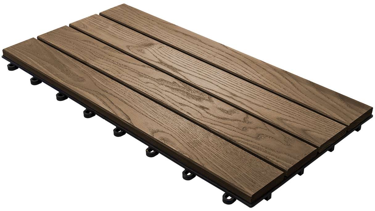 planeo Carreau à clipser Thermo frêne XL - 4 lames Lisse
