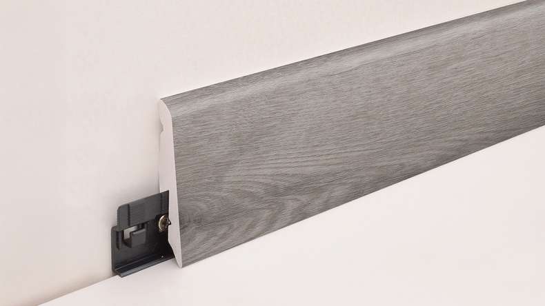 planeo Plinthe SolutionX 2en1 - 2400 x 14 x 58 mm Chêne gris (SL0088)