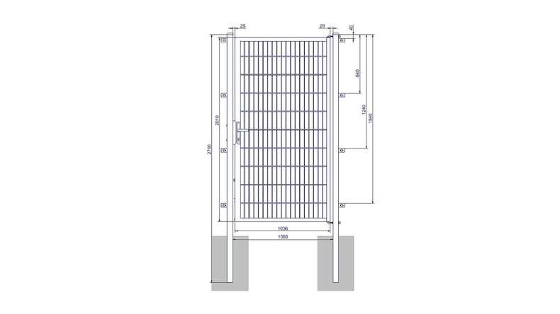 Porte universelle moyenne 1 vantail vert mousse H 2000 x L 1090 mm poteaux de porte inclus