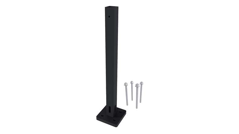 planeo Ancrage de poteau aluminium noir 86 x 86 x 398 mm