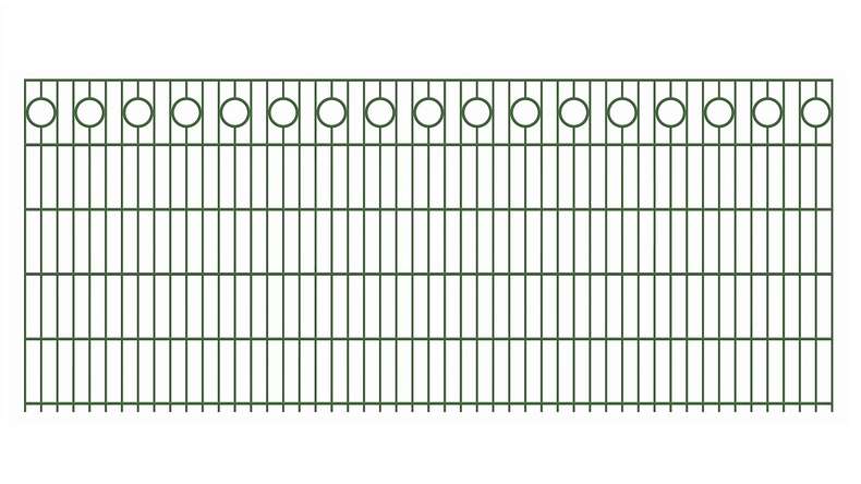 planeo Clôture décorative à double barre Halo 6/6/6 RAL 6005 vert mousse