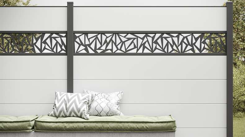 planeo Gardence Simply - Clôture PVC à emboîter Carré blanc 180 x 180 cm