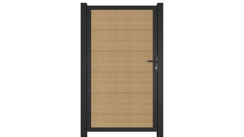 planeo INFINITY XL-Board - WPC CoEx porte universelle sable avec cadre alu anthracite 100 x 180