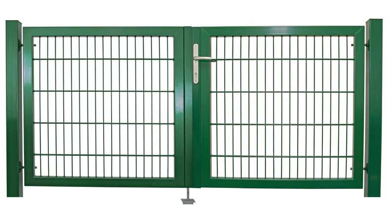 planeo Porte universelle lourde 2 vantaux Symétrique vert mousse H 1000 x L 2400 poteaux de porte inclus