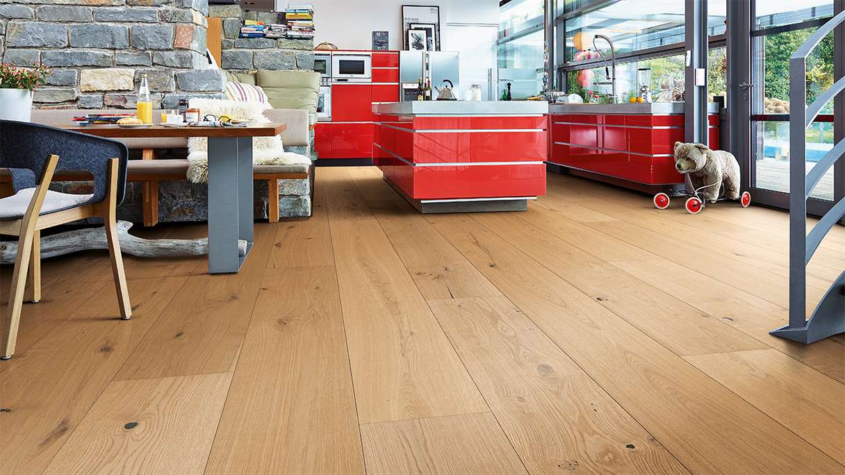 Sol en bois MEISTER Lindura HD 400 - 08916 Chêne authentique caramel vernis ultra mat 2200 x 270 x 11 mm (500214-2200270-08916)