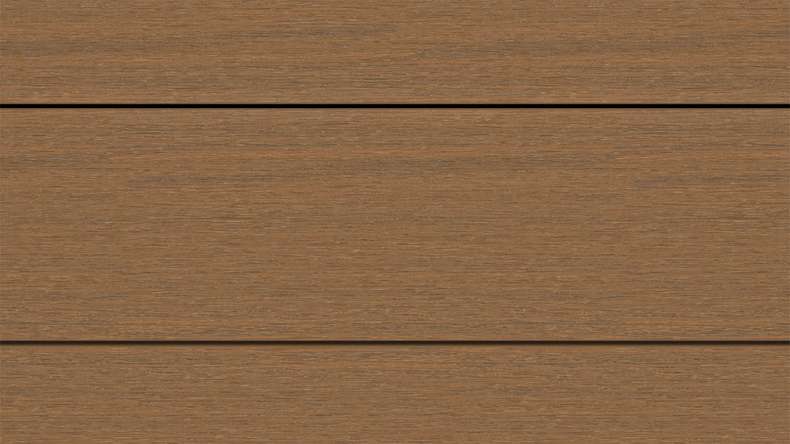 planeo WOODLine Nature - Lame de terrasse alvéolaire revêtue de WPC CoEx - Burma Teak 3m structuré/lisse brossé