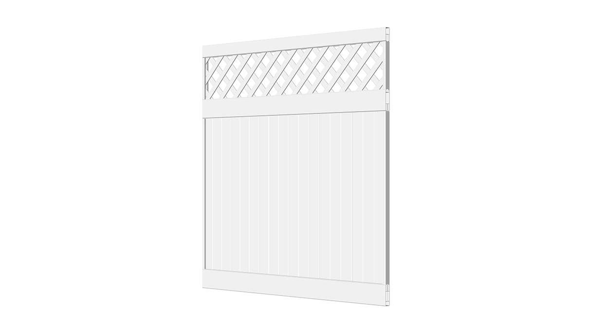 planeo Privara - Clôture à emboîter PVC blanc avec treillis - résistant aux UV | 177 x 178 cm