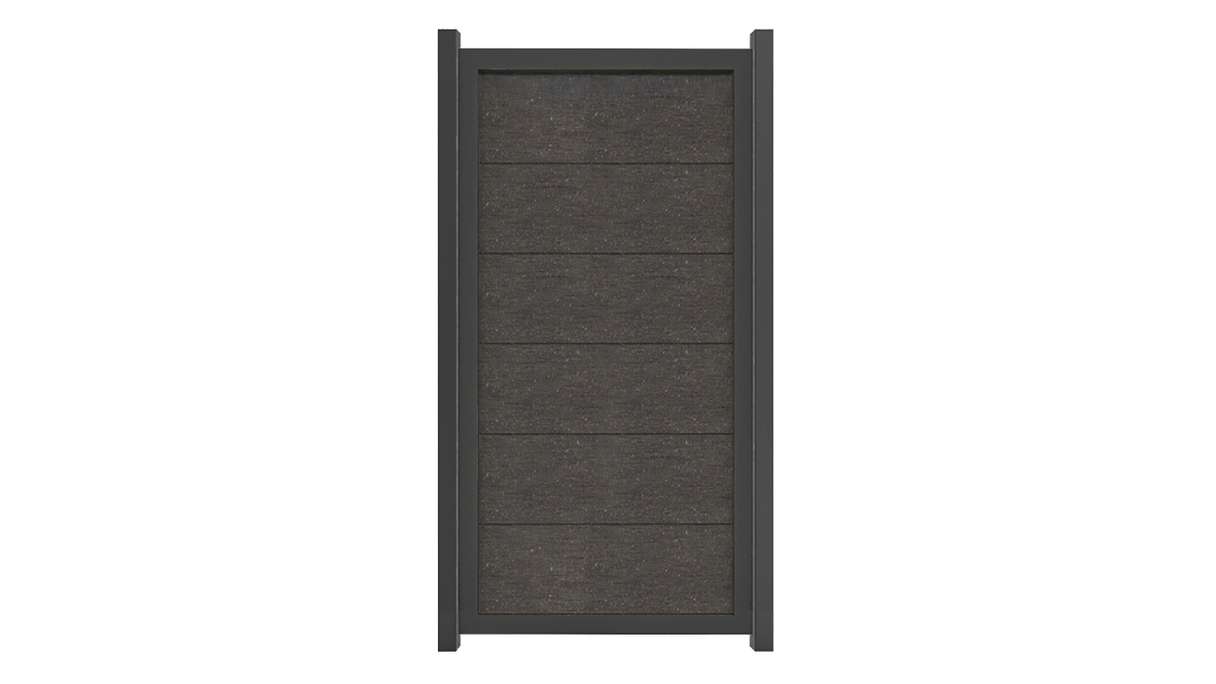 planeo Gardence Guard - Clôture composite Vertical Anthracite avec cadre aluminium Anthracite