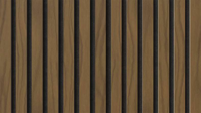 planeo Panneaux acoustiques - Noyer 2480 x 600 x 21.5 mm | ignifugé