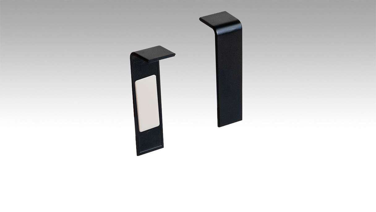 MEISTER Pièce de jonction autocollante pour plinthe Profilé 15 MK | 15 F MK | 20 PK | 20 PK Aqua 2039 Noir (800034-04-02039)