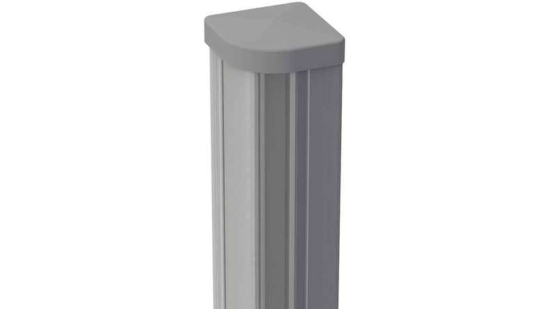 planeo Gardence Metallic - Poteau d'angle réglable en aluminium avec capuchon