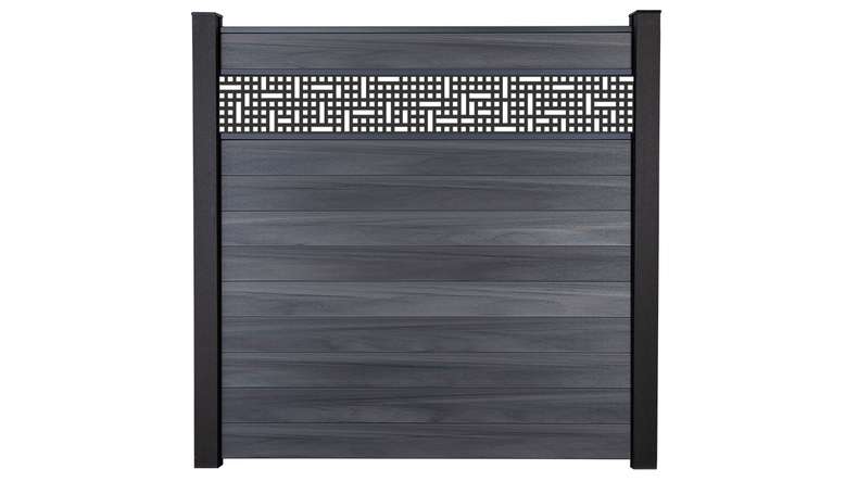 planeo Gardence Strong - Clôture à emboîter BPC Mesh gris pierre co-ex 180 x 180 cm