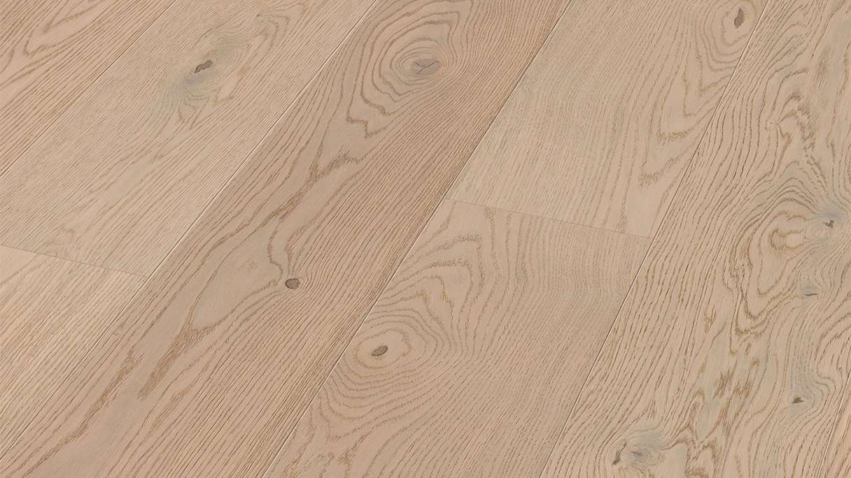 Sol en bois MEISTER Lindura HD 400 - 08937 Chêne animé blanc crème ultra-mat 2200 x 205 x 11 mm (500214-2200205-08937)