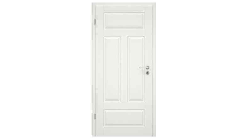 planeo Porte intérieure de style maison de campagne VELA Casa 4F AR laque blanche 9010 chant arrondi | laquée - 1985 x 610|735|860|985 mm