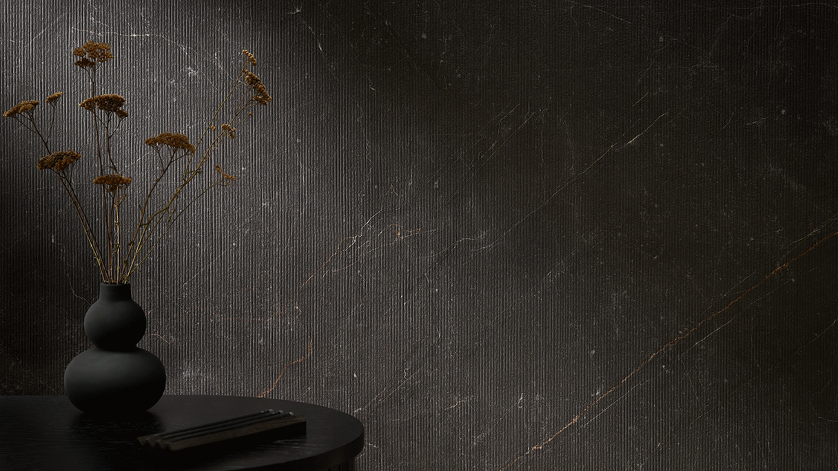 Revêtement mural SPC planeo - CeraRock Tile Stripes Black Slate XL 280 x 117,5 cm