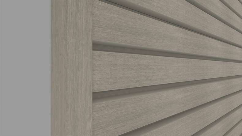 planeo LINEA Wide - Bardage de façade en WPC CoEx, gris clair, 2900 x 181 mm