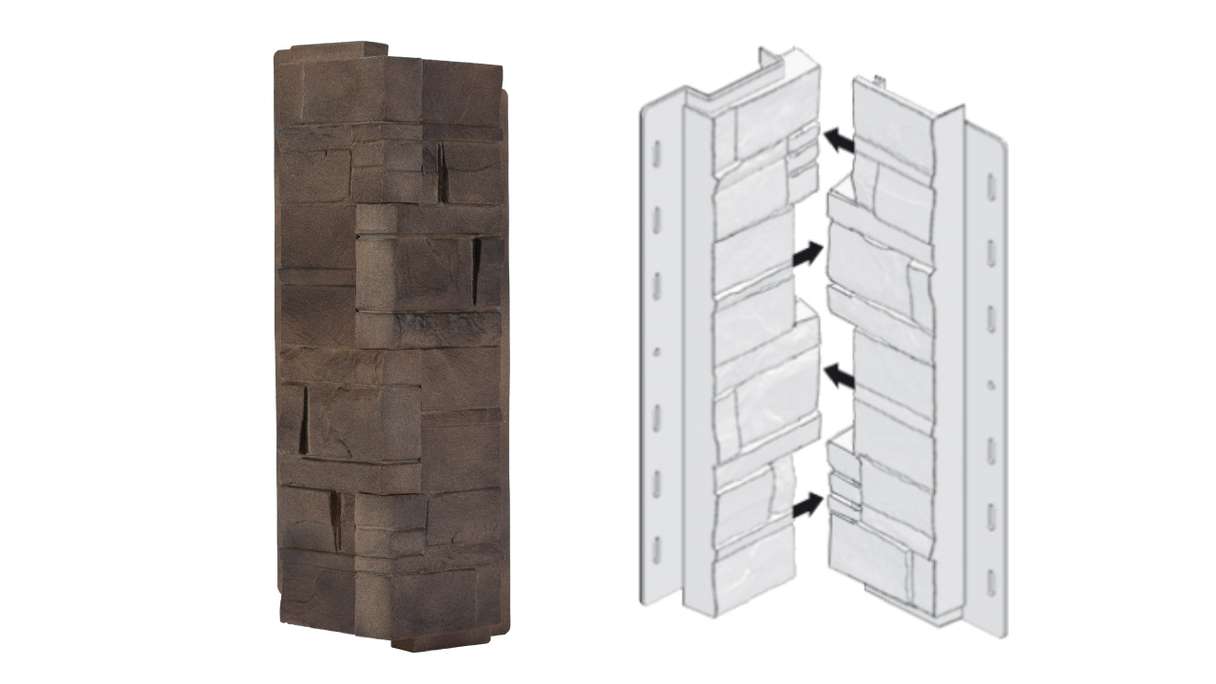 planeo angles de façade pierre stratifiée Brownstone - 406 x 149 mm