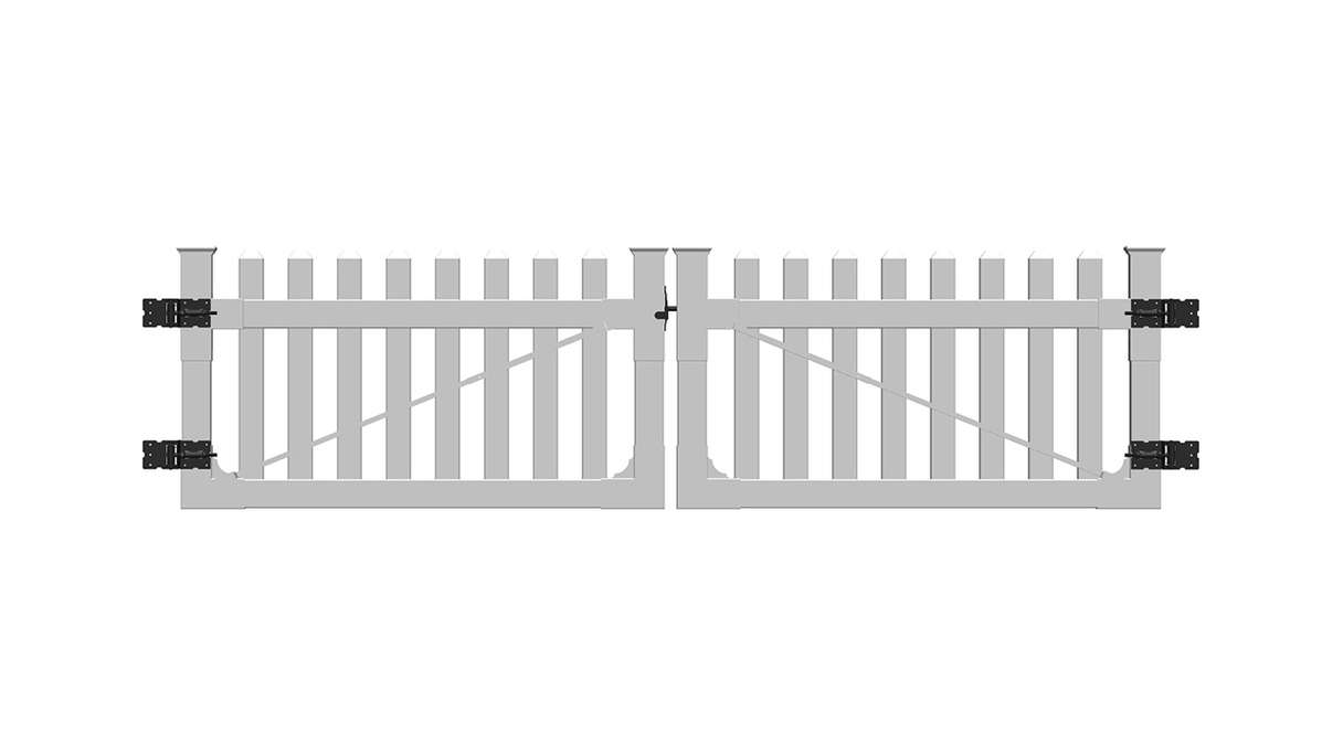 planeo Privara - PVC Clôture de jardin Portail Blanc - Résistant aux UV | 300 x 80 cm