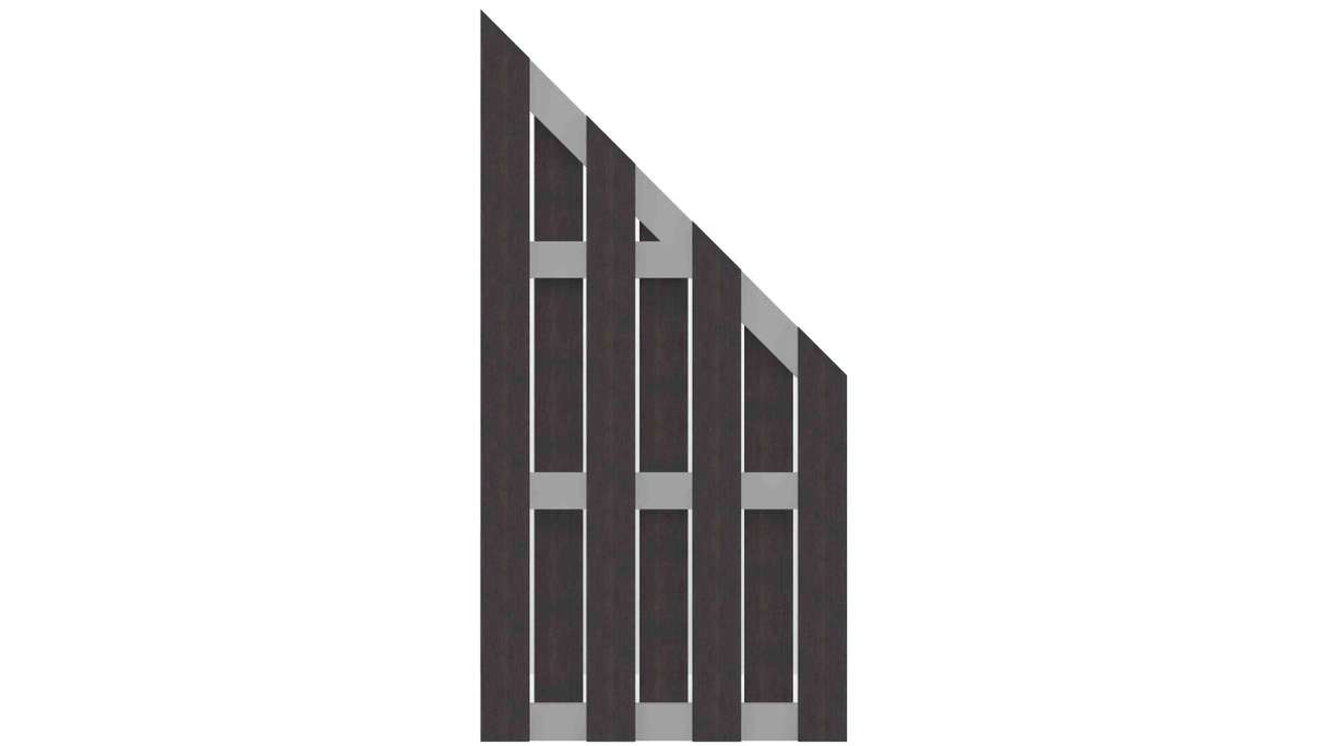 planeo Gardence Premade - Clôture composite Oblique Anthracite 84,3 x 180/90 cm
