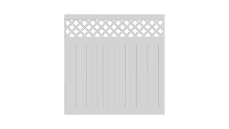 planeo Privara - Clôture à emboîter PVC blanc avec treillis - résistant aux UV | 177 x 178 cm