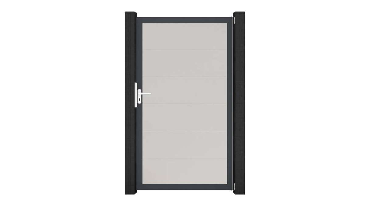 planeo Gardence Simply - Portail universel en PVC blanc avec cadre en aluminium 100 x 180 cm