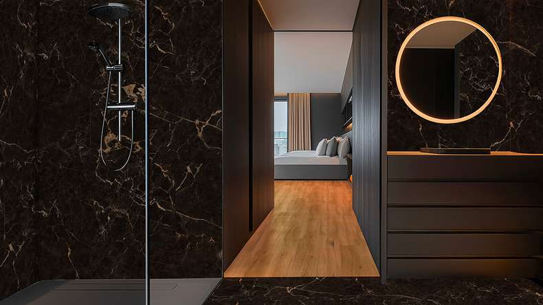 Gerflor vinyle à coller - Creation 55 Sahara Noir