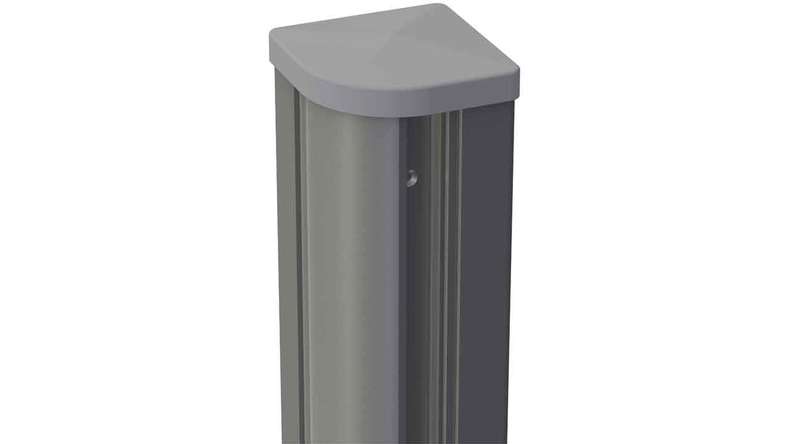 planeo Gardence Metallic - Poteau d'angle réglable en aluminium avec capuchon
