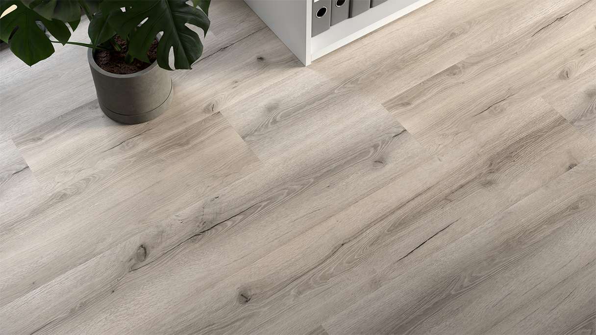 planeo Vinyle à clic rigide - GRANDline Rustic Grey Oak | Isolation phonique intégrée (NF-GL-705-N)