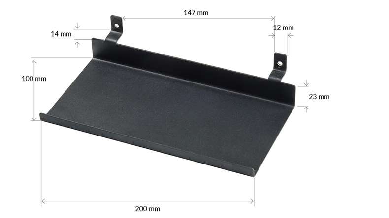 planeo Étagère - noir 20 cm vis comprises