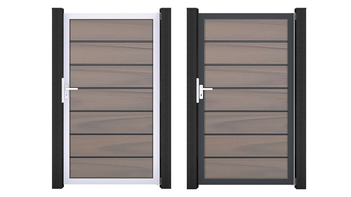 planeo Gardence Deluxe - Porte universelle BPC bicolore co-extrudée avec cadre en aluminium