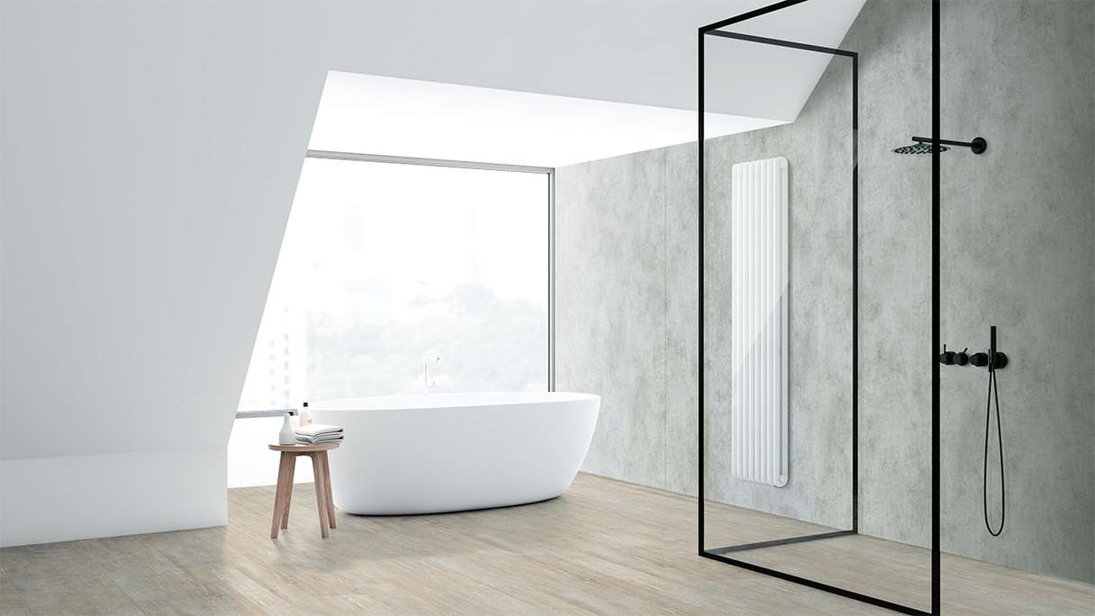 planeo StrongWall - Revêtement mural plastique XL Ciment lavé 260 x 90 cm