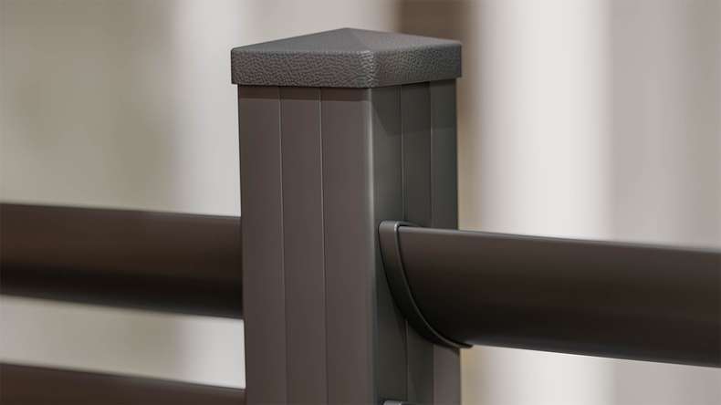 planeo Gardence Metallic Ellipse - Clôture de jardin en aluminium Carré Anthracite | DB703