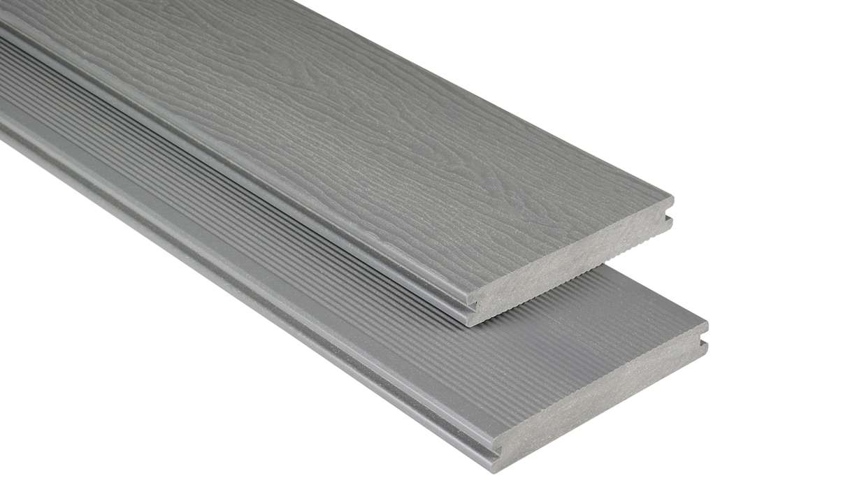 planeo terrasse composite - lame massive gris 2,60m - gaufré