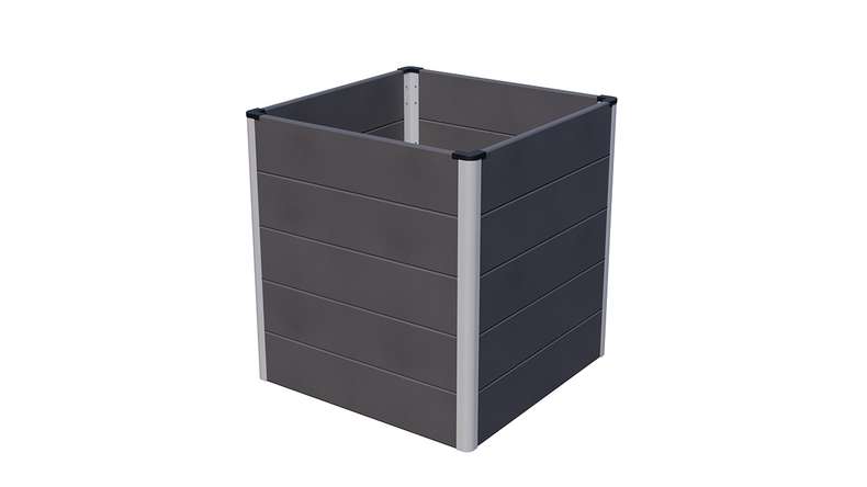 planeo Bac à plantes surélevé BPC Cube - Anthracite | DB703 70 x 70 x 75 cm