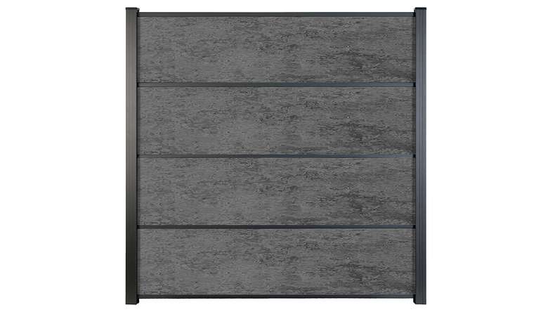 planeo Gardence Resistant - Clôture à emboîter HPL gris anthracite 180 x 183 cm