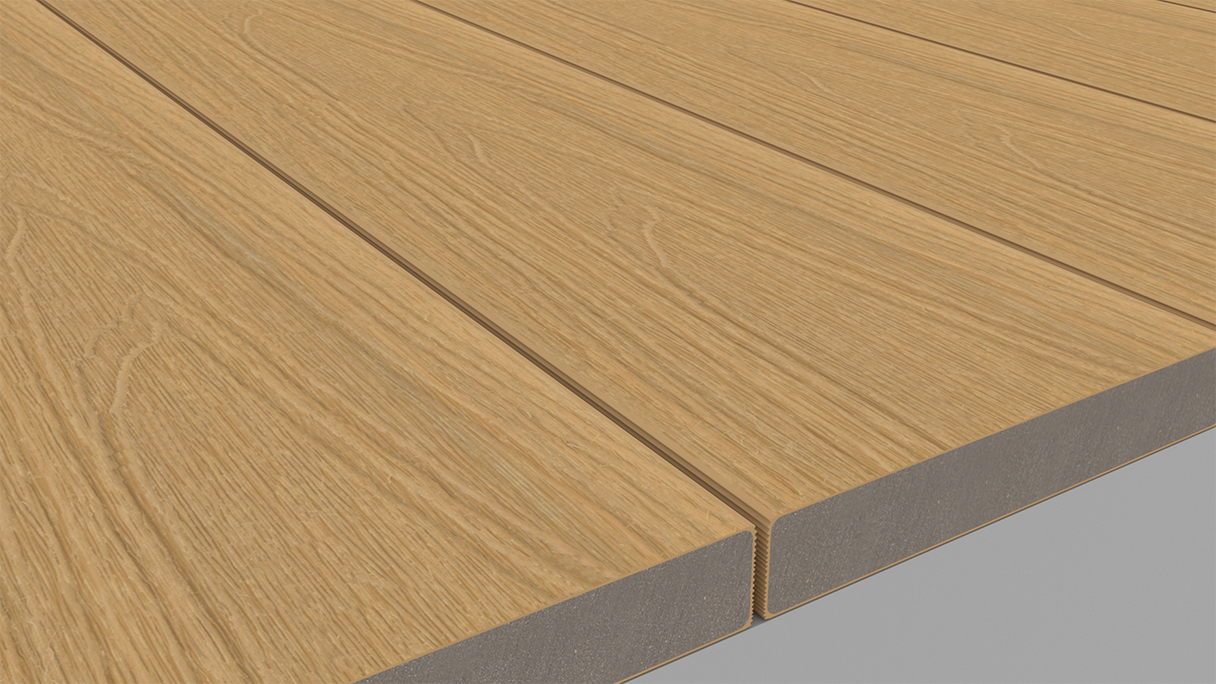 planeo UNIDeck - Lame de terrasse en WPC CoEx, couleur sable, 3 m - texturée/brossée lisse