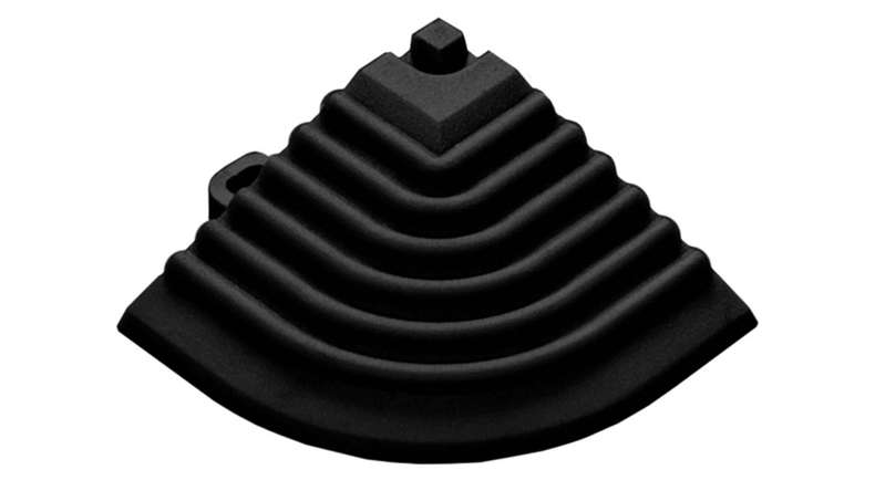planeo élément d'angle pour carreaux de terrasse à clipser 40 x 40 cm - noir